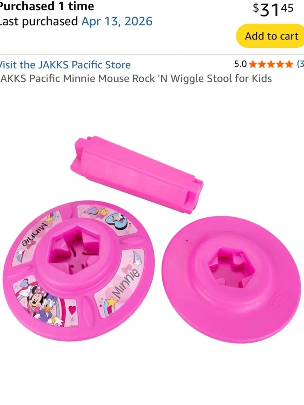 Disney Pink Minnie Mouse Wobble Stool - Picture 5 of 5